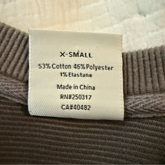 Varley Women’s Vine Side Zip Sweatshirt XS Taupe Brown Ribbed Pullover - Picture 3 of 10